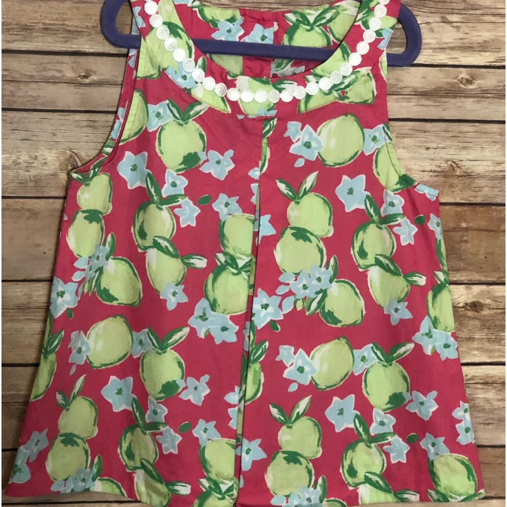 Janie and Jack Sleeveless Lime Print Top